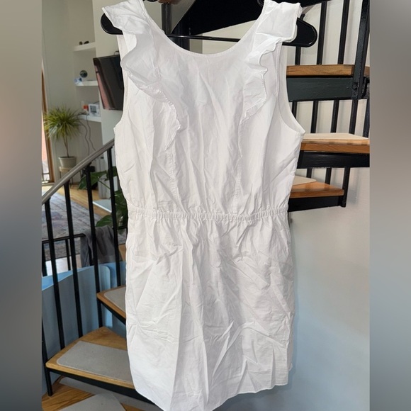J Crew Women’s White Ruffle Shoulder Sundress Size 10 - Picture 7 of 8